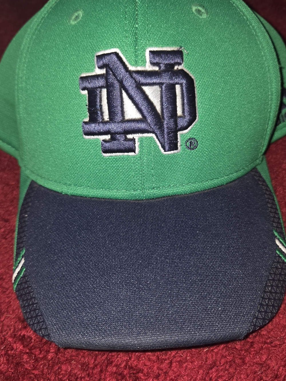 adidas Green and Navy Notre Dame Logo Cap